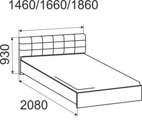 Кровать интерьерная Лита с латами 1600*2000 в Сысерти - sysert.ok-mebel.com | фото
