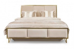 Кровать Lara 1600 с мягким изголовьем + основание (бежевый глянец) в Сысерти - sysert.ok-mebel.com | фото 2