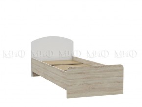 МАРТИНА Кровать 800 с настилом ЛДСП (Белый глянец/дуб сонома) в Сысерти - sysert.ok-mebel.com | фото