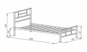 Кровать металлическая "Кадис 900х1900" Белый в Сысерти - sysert.ok-mebel.com | фото 2