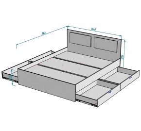 Кровать Ольга L34 (1600) 4 ящика в Сысерти - sysert.ok-mebel.com | фото 2