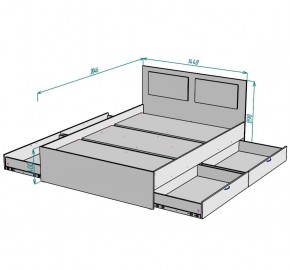 Кровать Ольга L35 (1400) 4 ящика в Сысерти - sysert.ok-mebel.com | фото 2