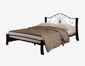 Кровать "Фортуна 4 ЛАЙТ" Черная (1200*2000) (ножки-шоколад) с коваными элементами в Сысерти - sysert.ok-mebel.com | фото 2