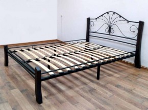 Кровать "Фортуна 4 ЛАЙТ" Черная (1600*2000) (ножки-шоколад) с коваными элементами в Сысерти - sysert.ok-mebel.com | фото 3