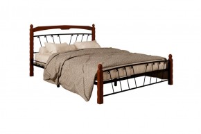Кровать "Муза 1" КМД10  Черная (1400*2000) (ножки-махагон) с коваными изделиями в Сысерти - sysert.ok-mebel.com | фото 1