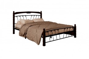 Кровать "Муза 1" КМД10  Черная (1400*2000) (ножки-шоколад) с коваными изделиями в Сысерти - sysert.ok-mebel.com | фото 2