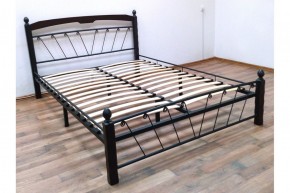 Кровать "Муза 1" КМД10  Черная (1400*2000) (ножки-шоколад) с коваными изделиями в Сысерти - sysert.ok-mebel.com | фото 3