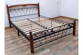 Кровать "Муза 1" КМД10 Черная (1600*2000) (ножки-махагон) с коваными изделиями в Сысерти - sysert.ok-mebel.com | фото 2