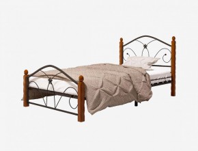Кровать "Селена 1" Черная (900*2000) (ножки-махагон) с коваными элементами в Сысерти - sysert.ok-mebel.com | фото