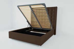 Кровать Венеция ЛЮКС с ПМ 1600 (экокожа коричневая) в Сысерти - sysert.ok-mebel.com | фото