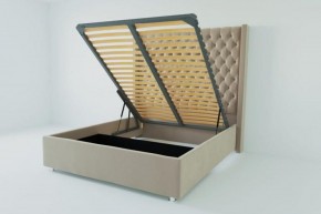Кровать Версаль ЛЮКС с ПМ 1200 (велюр светло-серый) в Сысерти - sysert.ok-mebel.com | фото 2
