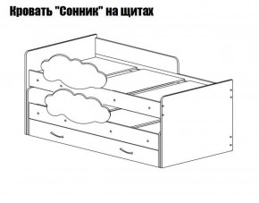 Кровать выкатная Соник на щитах (800*1600) с бортиком + ящик в Сысерти - sysert.ok-mebel.com | фото 2