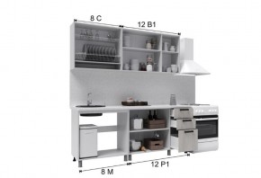 Кухня Осло 2м Сакура/Вулкан Готовое решение 26мм в Сысерти - sysert.ok-mebel.com | фото