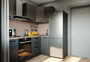 Кухня угловая Антрацит 2200х1000 (Стол. 38мм) в Сысерти - sysert.ok-mebel.com | фото