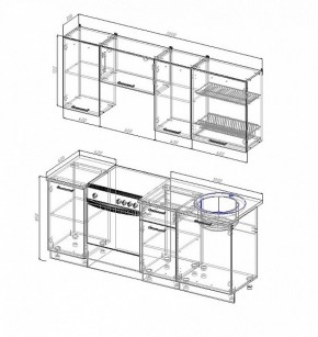 Кухонный гарнитур Антрацит 2000 (Стол. 26мм) в Сысерти - sysert.ok-mebel.com | фото 2