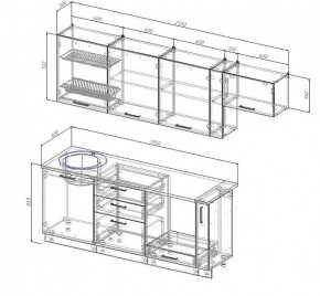 Кухонный гарнитур Антрацит 2550 (Стол. 38мм) в Сысерти - sysert.ok-mebel.com | фото 3