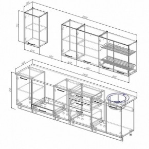 Кухонный гарнитур Антрацит 2800 (Стол. 26мм) в Сысерти - sysert.ok-mebel.com | фото 2