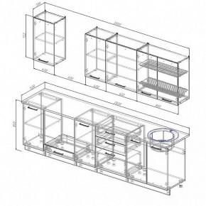 Кухонный гарнитур Антрацит 2800 (Стол. 38мм) в Сысерти - sysert.ok-mebel.com | фото 3