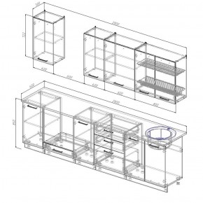 Кухонный гарнитур Лада 2800 (Стол. 26мм) в Сысерти - sysert.ok-mebel.com | фото 2