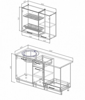 Кухонный гарнитур Лофт 1600 (Стол. 26мм) в Сысерти - sysert.ok-mebel.com | фото 2