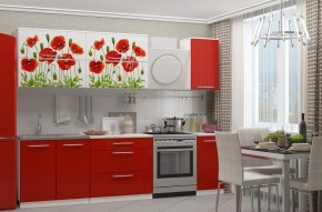 МАКИ КРАСНЫЕ Кухонный гарнитур 2.0 в Сысерти - sysert.ok-mebel.com | фото