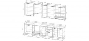 Кухонный гарнитур Меренга 3000 h950 (Стол. 38мм) в Сысерти - sysert.ok-mebel.com | фото 2