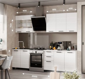 Кухонный гарнитур "Дина" 2.0 м (белый/белый глянец) в Сысерти - sysert.ok-mebel.com | фото 1