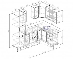 Кухонный гарнитур угловой Графика 2400х1600 (Стол. 38мм) в Сысерти - sysert.ok-mebel.com | фото 2