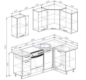 Кухонный гарнитур угловой Капри 2000х1200 (Стол. 38мм) в Сысерти - sysert.ok-mebel.com | фото 2