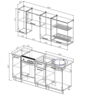 Кухонный гарнитур Вегас 1800 (Стол. 26мм) в Сысерти - sysert.ok-mebel.com | фото 2