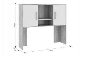 ЛАЙТ 2 Надстройка стола компьютерного (1200) дуб сонома в Сысерти - sysert.ok-mebel.com | фото