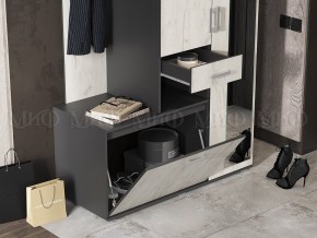 ЛИРА Прихожая ЛДСП (графит/дуб крафт белый) в Сысерти - sysert.ok-mebel.com | фото 4