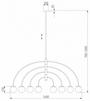 Люстра на штанге Eurosvet Cenacolo 30179/8 черный в Сысерти - sysert.ok-mebel.com | фото 2