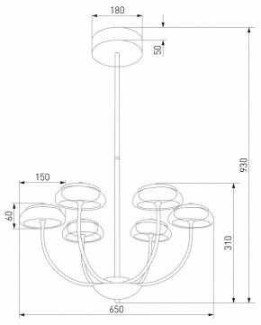 Люстра на штанге Eurosvet Fungo 50388 LED черный в Сысерти - sysert.ok-mebel.com | фото 4