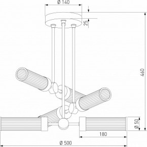 Люстра на штанге Eurosvet Oriens 60166/6 латунь в Сысерти - sysert.ok-mebel.com | фото 5