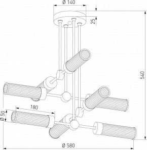 Люстра на штанге Eurosvet Oriens 60166/8 латунь в Сысерти - sysert.ok-mebel.com | фото 3