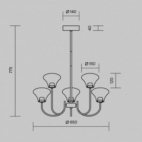 Люстра на штанге Maytoni Dynasty MOD402PL-L20BS3K в Сысерти - sysert.ok-mebel.com | фото 6