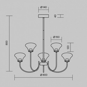 Люстра на штанге Maytoni Dynasty MOD402PL-L30BS3K в Сысерти - sysert.ok-mebel.com | фото 4