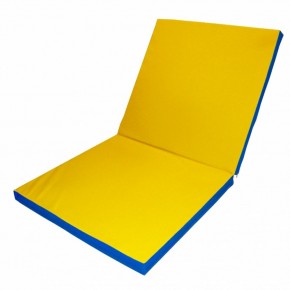 Мат гимнастический 2х1х0,1м складной цв. синий-желтый в Сысерти - sysert.ok-mebel.com | фото 1