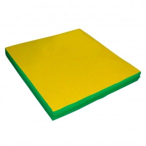 Мат гимнастический 1х1х0,08м цв. зеленый-желтый в Сысерти - sysert.ok-mebel.com | фото