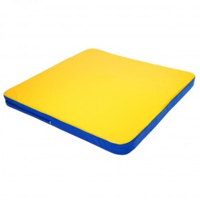 Мат гимнастический 1,36х1,36х0,08м складной закругленные углы цв. синий-желтый (для ДСК Игрунок) в Сысерти - sysert.ok-mebel.com | фото 1