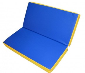 Мат гимнастический 1х1х0,08м складной цв. синий-желтый в Сысерти - sysert.ok-mebel.com | фото