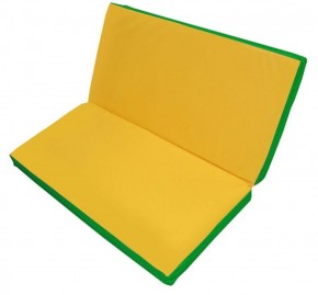 Мат гимнастический 1х1х0,08м складной цв. зеленый-желтый в Сысерти - sysert.ok-mebel.com | фото