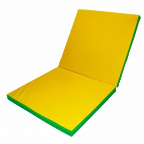 Мат гимнастический 2х1х0,1м складной цв. зеленый-желтый в Сысерти - sysert.ok-mebel.com | фото