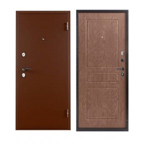 Металлическая дверь ТИТАН (МЕТАЛЛ-ПАНЕЛЬ) 2050*860/ЛЕВАЯ (Медный Антик/Лесной орех) в Сысерти - sysert.ok-mebel.com | фото