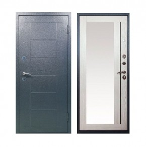 Металлическая дверь ТИТАН (МЕТАЛЛ-ПАНЕЛЬ) 2050*860/ПРАВАЯ (Зеркало/Букле графит + Штамп/Лиственница) в Сысерти - sysert.ok-mebel.com | фото