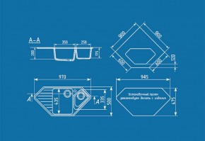 Мойка кухонная ULGRAN U-409 (970*500) в Сысерти - sysert.ok-mebel.com | фото 2