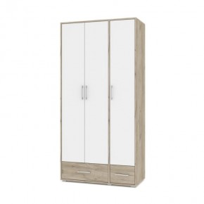 ОЛИВИЯ О32 Шкаф 3-х дверный (дуб серый/белый) в Сысерти - sysert.ok-mebel.com | фото