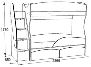 Кровать 2х ярусная Омега 15 в Сысерти - sysert.ok-mebel.com | фото 2