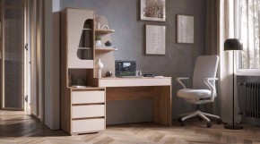ПИФАГОР Стол компьютерный (дуб вотан/кашемир) в Сысерти - sysert.ok-mebel.com | фото